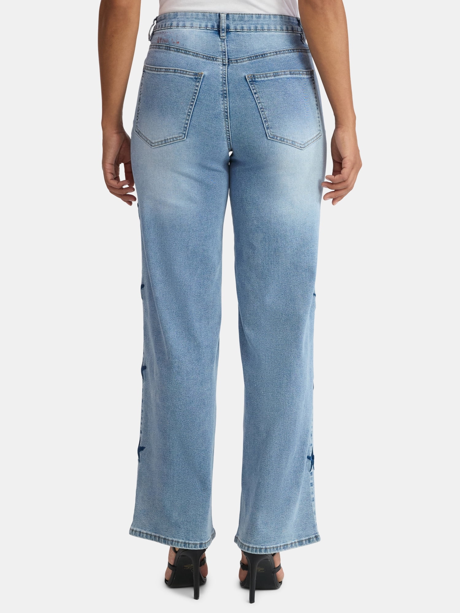 Madden NYC Women's Ultra 90s Fit Jeans with Embroidery, 32" inseam, Sizes 00-18
