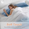 thumbnail image 5 of Haze Blue White Ombre Bedding 3 Piece Duvet Cover Set Twin Size, Vintage Gradient Striped Aesthetics Soft Microfiber Comforter Cover with Zipper Closure & Pillowcases, FadeResistant Quilt Cover, 5 of 9