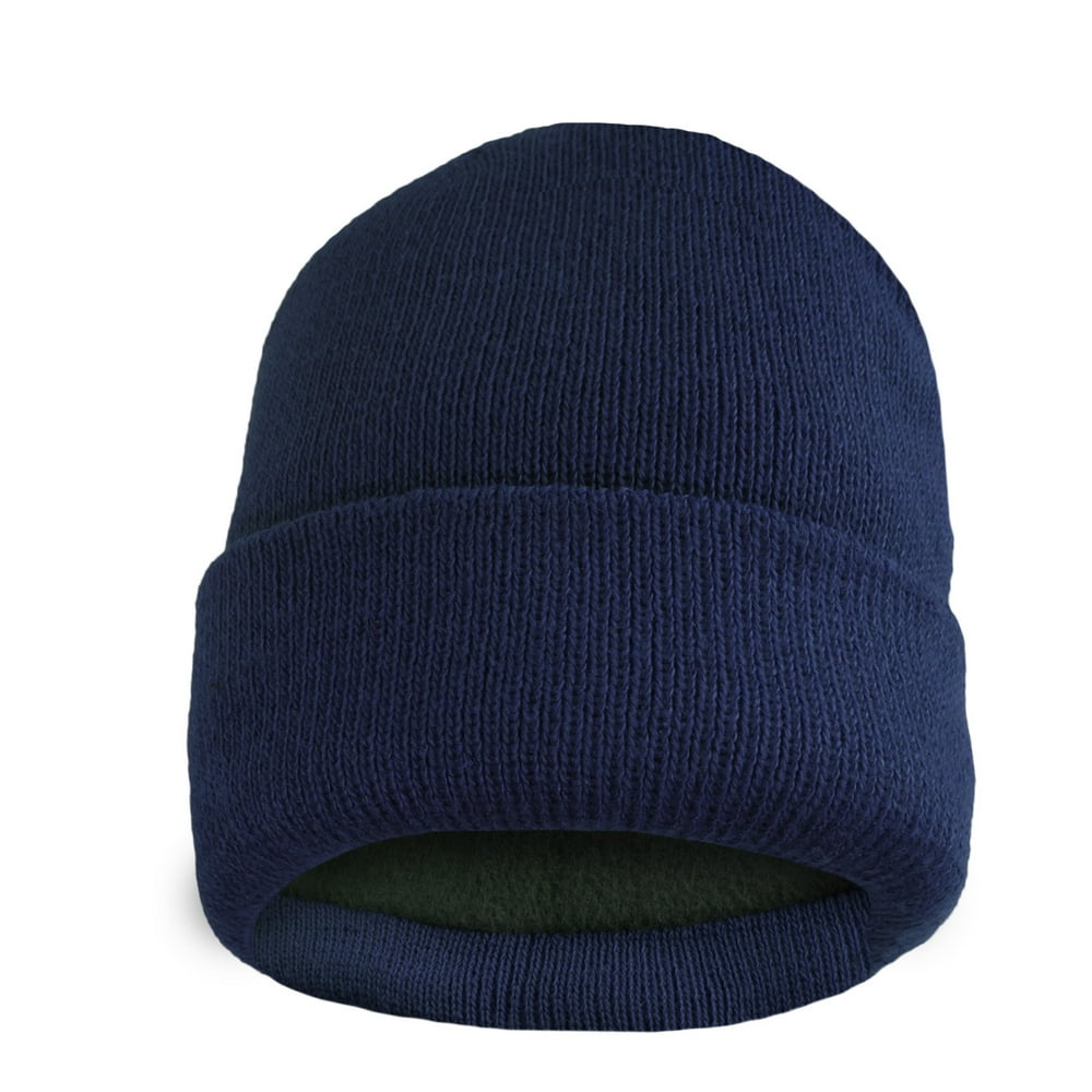 Mens Thermal Baggy Beanie slouchy winter Fleece lined Hat Skull Men