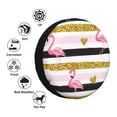 thumbnail image 4 of Fotbe Gold Glittering Hearts and Flamingos Funda de Llanta de Repuesto con Estampado, Engrosada, Ajuste Universal para Jeep, Remolque, RV, SUV, Camión-15 inch, 4 of 6