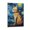 Frame-style, variant on Funny Cat Wall Art Van Gogh Starry Sky with Cat Canvas Painting Cat Lovers Painting Gift Posters Wall Art Painting Canvas Gift Living Room Prints Bedroom Decor Poster Artworks 16x24inch(40x60cm)