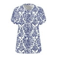 thumbnail image 4 of Staron Summer T-Shirts for Women Plus Size Oversized V-Neck Short Sleeve Casual Loose Basic Solid Tee, Blue 4XL, 4 of 4