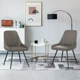 thumbnail image 3 of Andeworld Upholstered Dining Chairs Set of 2 Modern Faux Leather Armless Accent Chairs Mid Century Leisure Chair Kitchen Living Room Desk Side Chair with Metal Legs(Grey), 3 of 8