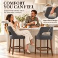 thumbnail image 5 of SESSLIFE Bar Stools Set of 2, 26" Counter Height Bar Stools with Open Back, Modern Upholstered Kitchen Island Stools with Solid Wood Legs, Bar Chairs for Dining Room, Gray, 5 of 9