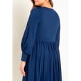 thumbnail image 2 of ELOQUII Women's Plus Size Knot Front Pleated Skirt Dress, 2 of 3