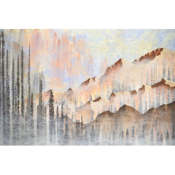 "Dawn in the Mountains" Painting Print on Wrapped Canvas