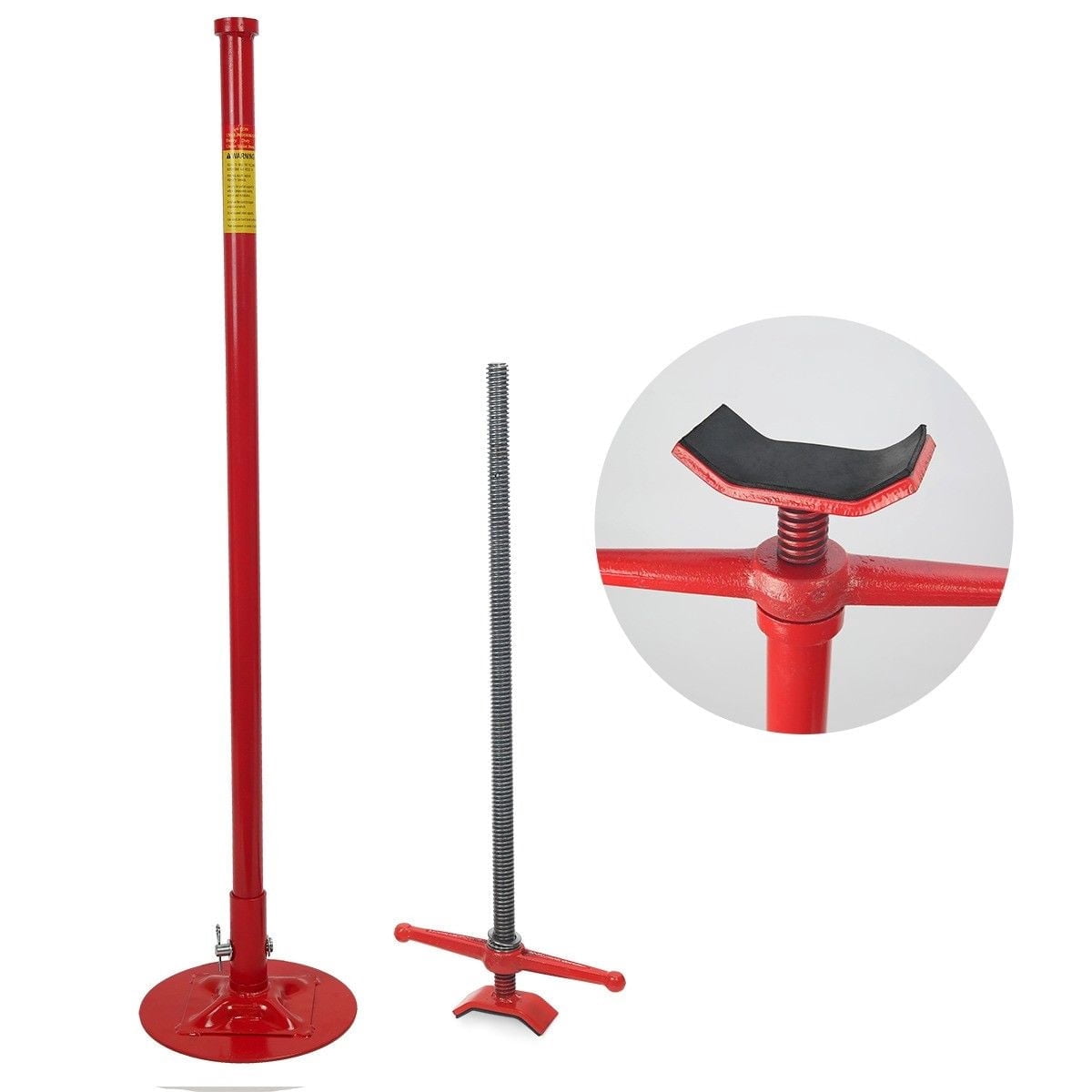 Stark USA Underhoist Support Stand, 1/2 Ton Capacity, 12 Inch Diameter Base, Contoured Saddle, Bearing Mounted Spin Handle, Supports Vehicle Components