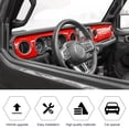 thumbnail image 2 of CheroCar Center Console Dashboard Panel Trim Cover for Jeep Wranger JL JLU 2018-2021 Red, 2 of 8