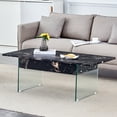 thumbnail image 4 of Multifunctional Lift Top Coffee Table Black Marble Pattern, Modern Style for Living Room & Office, 4 of 12