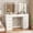 White, variant on ANPOO Vanity Desk with 47.2" LED Lighted Mirror, Glass Tabletop, Built-in Power Outlet, 11 Drawers, Fluted Makeup Dressing Table for Bedroom