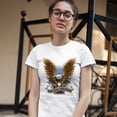 thumbnail image 3 of Tee Hunt Rolling Thunder T-Shirt Biker Born to Be Wild Bald Eagle Outlaw Women's T-Shirt Tee, White, XX-Large, 3 of 5