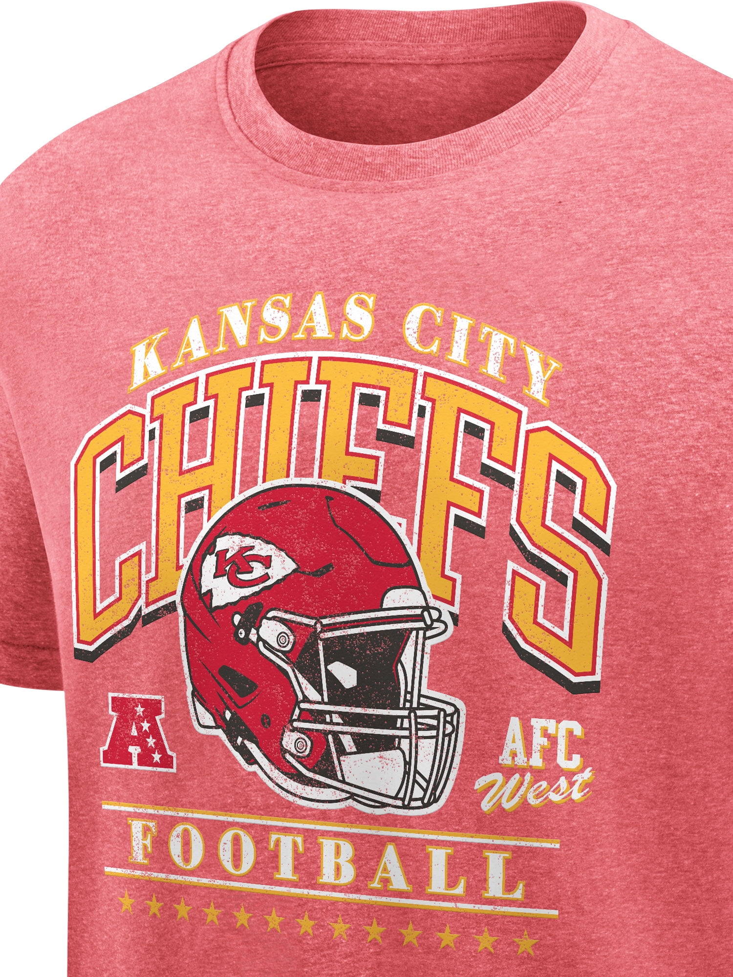NFL Kansas City Chiefs Men's Synthetic Red Heather Short Sleeve T-Shirt