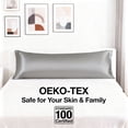 thumbnail image 2 of Flxxie Satin Body Pillow Cover - Ultra Soft Cooling 20"x54" Pillowcase for Hair & Skin, Anti Wrinkle - Envelope Closure - 1 Pack - Grey, 2 of 5
