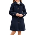 thumbnail image 2 of INSPIRE CHIC Girls' Halloween Winter Pea Coat Classic Lapel Single-Breasted Warm Outerwear Jacket with Deep Pockets for School & Casual Wear 11-12 Years Dark Blue, 2 of 5