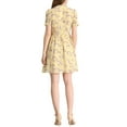 thumbnail image 3 of INSPIRE CHIC Women's Floral Ruffle Decor Puff Short Sleeves Chiffon Dress XS Yellow, 3 of 8