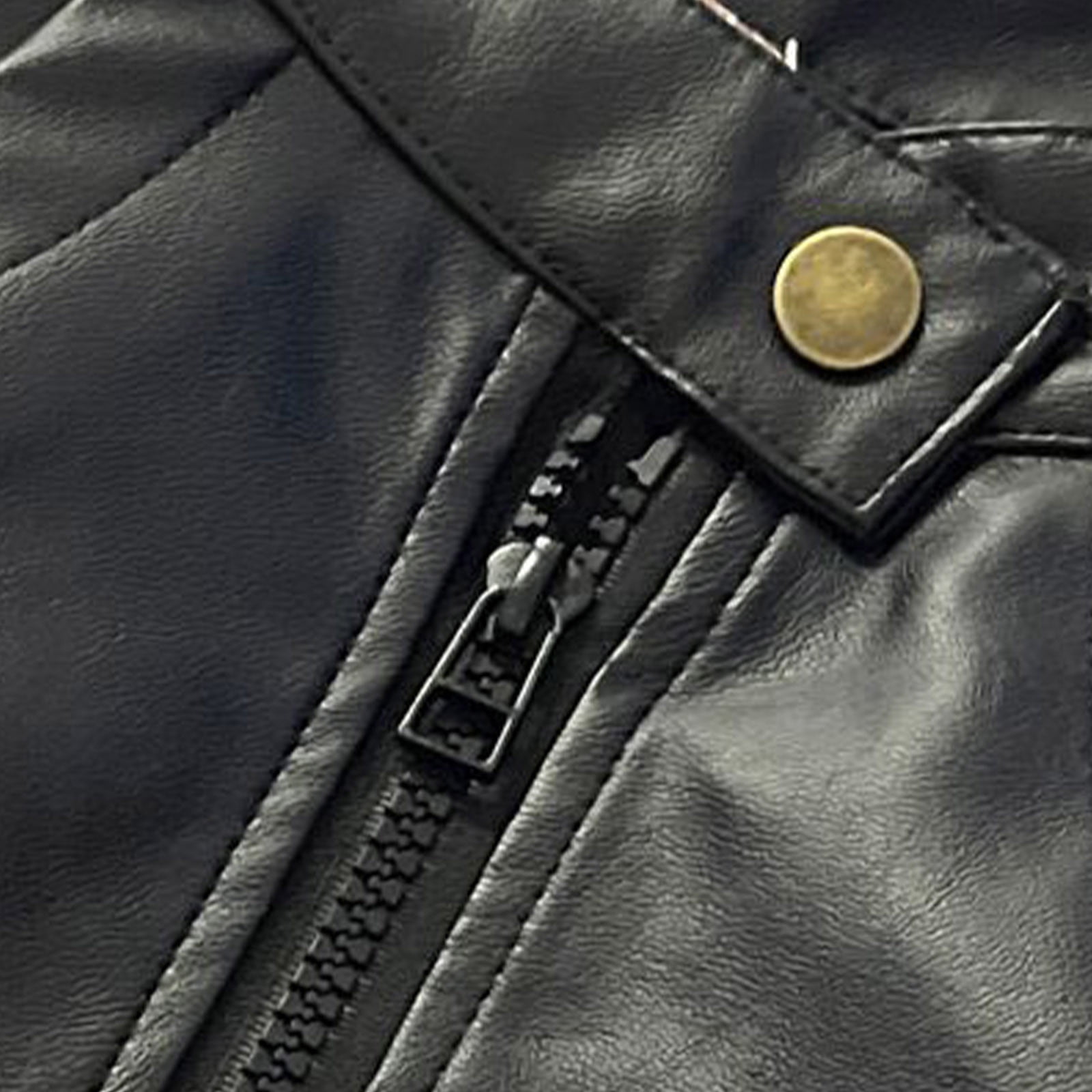 KTMKH Toddler Kids Little Boys Long Sleeve Leather Zipper Jacket Spring Autumn Lightweight PU Coat For Boys For 6-7 Years