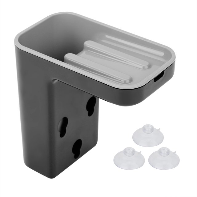 Portabrocas de material ABS, estante de cocina, herramienta de limpieza de vajilla, estante de secado de esponja (negro)