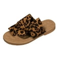 thumbnail image 4 of Women's Bowknot Flip Flops Beach Casual Leopard Bow Flats Slides Sandals Summer Fashion Dress Slippers, 4 of 5