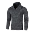 thumbnail image 2 of Gibobby Suéter cuello de tortuga hombre Suéter de cuello alto para hombre, diseño trenzado, casual, ajuste holgado, grueso, de manga larga(Gris oscuro,CH), 2 of 5