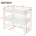 thumbnail image 3 of Generic Triple Twin Bunk Bed - 3-Tier Heavy Duty Metal Bunk Bed with Safety Guardrails, Noise-Reduced Design , White Finish​, 3 of 9