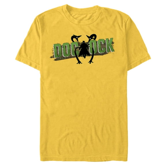 Marvel Spider-Man: No Way Home Doc Ock Silhouette Logo - Short Sleeve Blended T-Shirt for Adults - Customized-Yellow