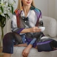thumbnail image 6 of Sikiie Colorful Haired White Horse Women's Long-Sleeve Shirt and Full-Length Bottom Pajama Set (s-xxl)-Large, 6 of 7