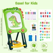 Zacro Easel for Kids, Double Sided Art Easel with Magnetic White Board and Chalk Board, Adjustable Drawing Board for Toddlers Boys and Girls Ages 2-6