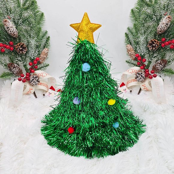 Sombrero de Fiesta de Árbol de Navidad | Tocado Navideño Decorativo | Accesorio de Disfraz Navideño de Plástico Rojo, Ligero y Lavable para Fiestas Navideñas, Familias y Niños.