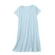 thumbnail image 2 of Pijama de manga corta con cuello redondo y color liso para mujer, ropa de casa, camisón corto de algodón para mujer, 2 of 6