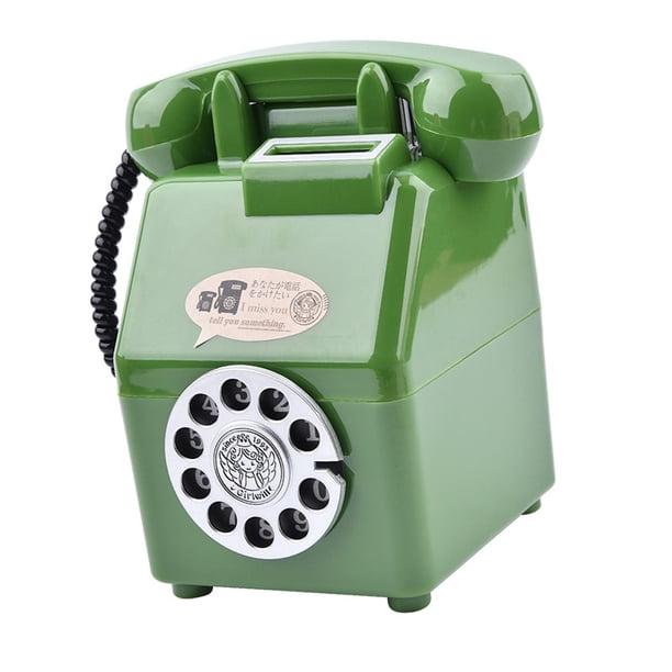 Figura de alcancía con forma de teléfono, decoración para el hogar, adorno de escritorio, alcancía para ahorrar dinero Verde