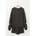 thumbnail image 5 of Women's Carbon Grey Valentine Sequin Heart Corded Pullover and Shorts Set | [ZhiHiMeRi] | (US 20-22)2XL, 5 of 5