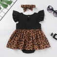 thumbnail image 5 of FYMNSI Mommy and Me Dresses with Headband Leopard Print Ruffle Sleeveless/ Flutter-Sleeve Tank Sundress Mom Daughter Matching Outfit Set (Baby 12-18M), 5 of 10