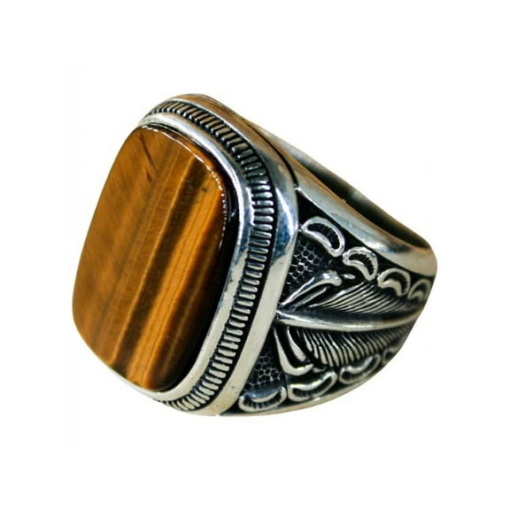 Roarsilver Sterling Silver Ring, Tiger Eye Stone, Handmade 925k Silver, Gift For Him and Her | 5