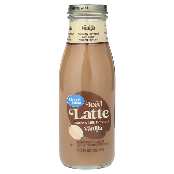 Great Value Iced Vanilla Latte Coffee and Milk Beverage, 13.75 fl oz