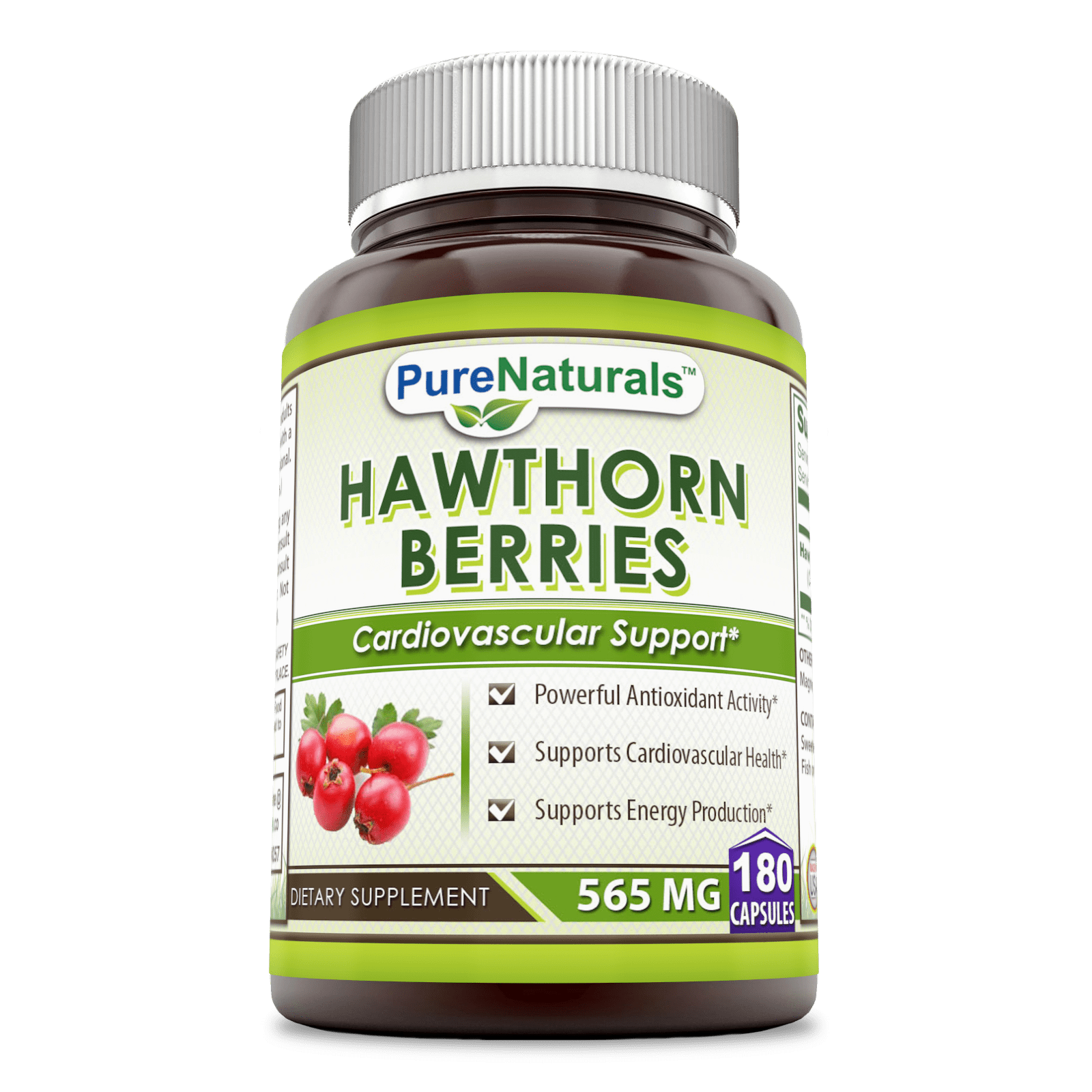 Pure Naturals Hawthorn Berries 565 Mg 180 Capsules