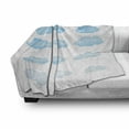 thumbnail image 3 of Cloud Soft Flannel Fleece Throw Blanket, Hand Drawn Clouds Blended Watercolor Style Concept, Cozy Plush for Indoor and Outdoor Use, 50" x 70", Azure Blue Baby Blue, by Ambesonne, 3 of 6