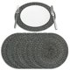 thumbnail image 2 of Homewear Marled Twist Juego De 8 Manteles Individuales Redondos De 15 Pulgadas De Algodón, Color Negro, Resistentes Al Calor, Duraderos, Para Mesa De Comedor, Cocina, Fiesta, Vacaciones, Lavables, Uso, 2 of 5