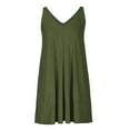 thumbnail image 4 of Diufon Knit Dresses for Women Summer Casual Solid Color Dress V Neck Sleeveless Midi Dress, 4 of 7