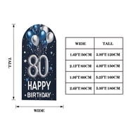 1Pcs 80th Birthday Arch Door Cover Decoration 5.2x1.9FT Navy Blue and Silver Themed for Birthday Party Supplies, Happy 80 Years Old Photo Booth Backdrop Wall Decor for Celebration