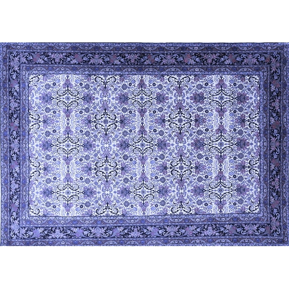 Ahgly Company Machine Washable Indoor Rectangle Persian Blue Traditional Area Rugs, 2' x 5'