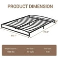 thumbnail image 3 of Cama Full de Metal con Base de Plataforma de 6 Pulgadas – Estructura Robusta de Perfil Bajo en Negro, Soporte para Colchón sin Box Spring, Antideslizante, Silenciosa, Fácil Montaje, para Dormitorio, 3 of 7