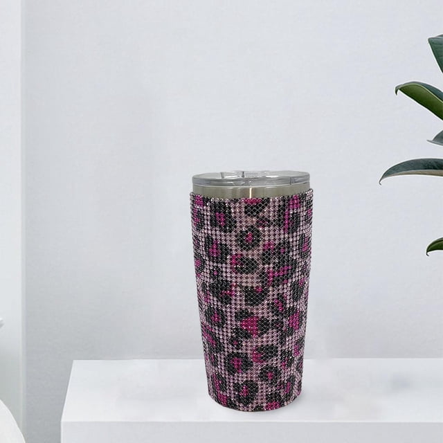 Caneca isolada de diamante de 600 ml, garrafa de copo de aço inoxidável 304, garrafa de água de diamante, caneca de viagem portátil, copo térmico a rosado Macarena Taza de café aislada