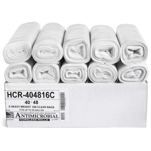 Bolsas de basura Aluf Plastics HCR-404816C, 45 galones, 250 unidades