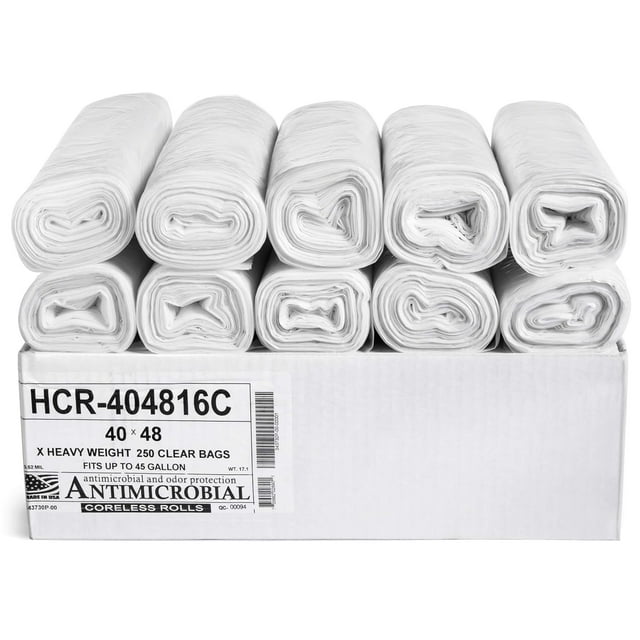 Bolsas de basura Aluf Plastics HCR-404816C, 45 galones, 250 unidades