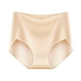 thumbnail image 4 of Sngxgn Women's Cotton Underwear,Breathable Solid Comfortable High Waist Soft Briefs Panties for Women(Beige,XXXL), 4 of 5