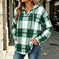 thumbnail image 4 of Hoodie for Women Long Sleeve Plaid Fall Winter Casual Sweatshirt Mid Length Drawstring Detail Relaxed Fit Stylish Everyday Sweatshirts, 4 of 9