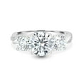 thumbnail image 3 of ESTE ORIGIN 2.00 Ct Round Cut Lab-Grown Diamond Trilogy Engagement Ring – Twisted Pavé Band, Trellis Setting in 18K White Gold for Women, 3 of 7