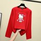 thumbnail image 3 of Hello Kitty nuevo estampado camiseta holgada de manga larga para niños suéter deportivo informal de longitud media Top de moda para Niña de primavera, 3 of 5