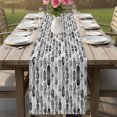 thumbnail image 6 of Table Runners 70 Inches Long Dress Scarves, Grey Black Farmhouse Coffee/Dining/Kitchen Table Decor, Holiday Table Runner, Ink Painting Modern Abstract Art 13x70 Inch, 6 of 9