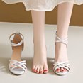 thumbnail image 4 of Women's Latin Dance Shoes Open Toe Sandals For Women Dressy Summer Ballroom Salsa Practice Performance Dancing Shoes Open Toe Strappy Metallic Kitten Heel Sandals for Women, 4 of 8